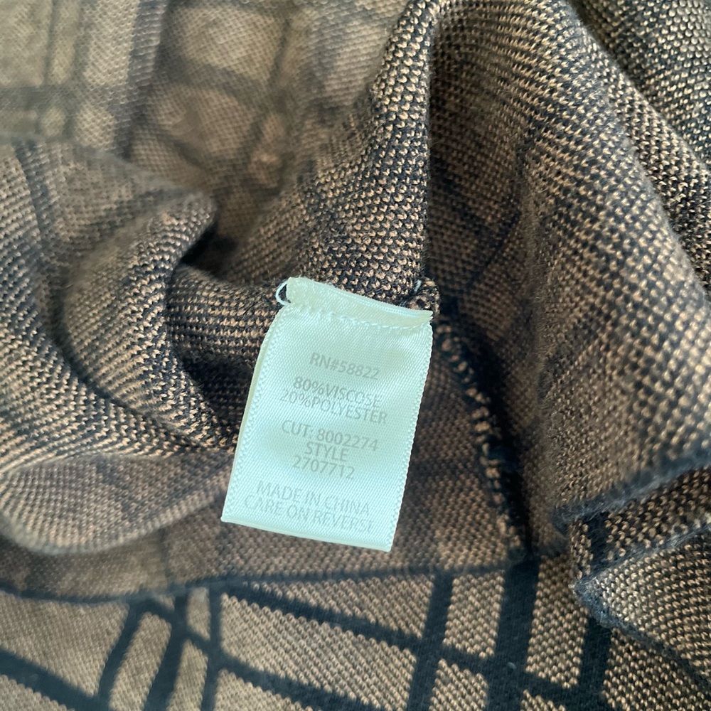 Max Studio Checkered Skater Skirt in Brown and Black - Picture 5 of 8